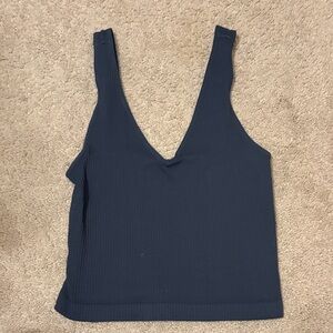 Elegant Navy Women's Ribbed Tank Top